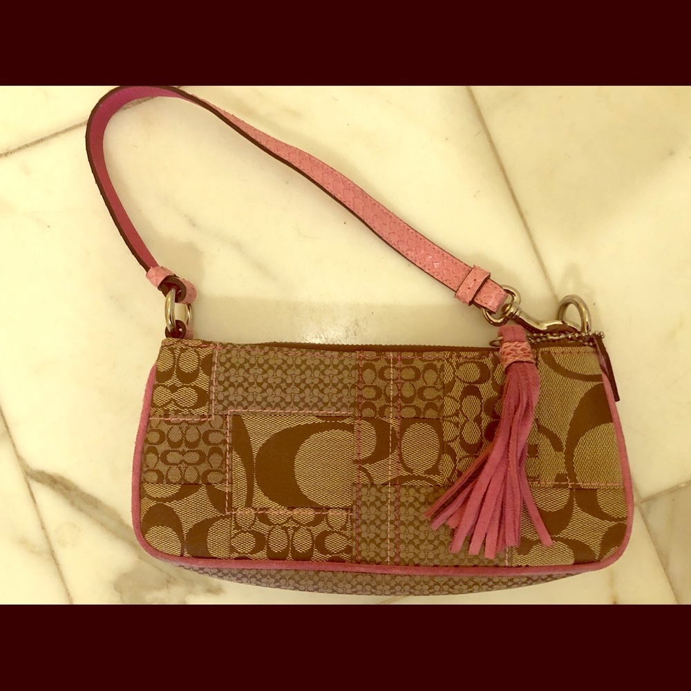 Coach Authentic Handbag with Pink Snakeskin